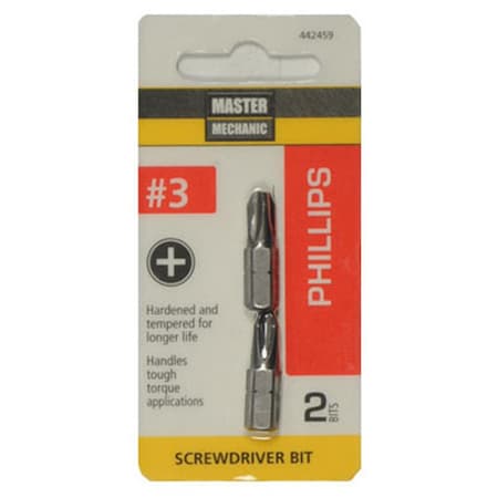 Swivel No.3 Phillips Master Mechanic Insert Bit, 2PK SW3847467
